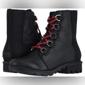 Sorel Phoenix Black Short Lace Ankle Boots